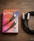 DAPSN Grace Series 120W USB-C to USB-C Fast Charging Cable | 8A Super Fast Charging | Nylon Braided | High-Speed Data Transfer