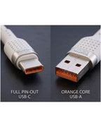 DAPSN Thread Series VOLT 120W USB-A to Micro USB Fast Charging Cable with LED Indicator | 8A | Data Sync | White | 1 Meter