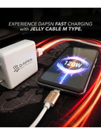 DAPSN Jelly Series 120W Fast Charging USB Data Cable | Type M Cable | 8A Super Fast Charging Cable | 1 Meter Mobile Charger Cable