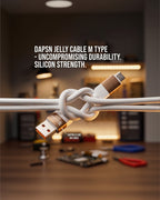 DAPSN Jelly Series 120W Fast Charging USB Data Cable | Type M Cable | 8A Super Fast Charging Cable | 1 Meter Mobile Charger Cable
