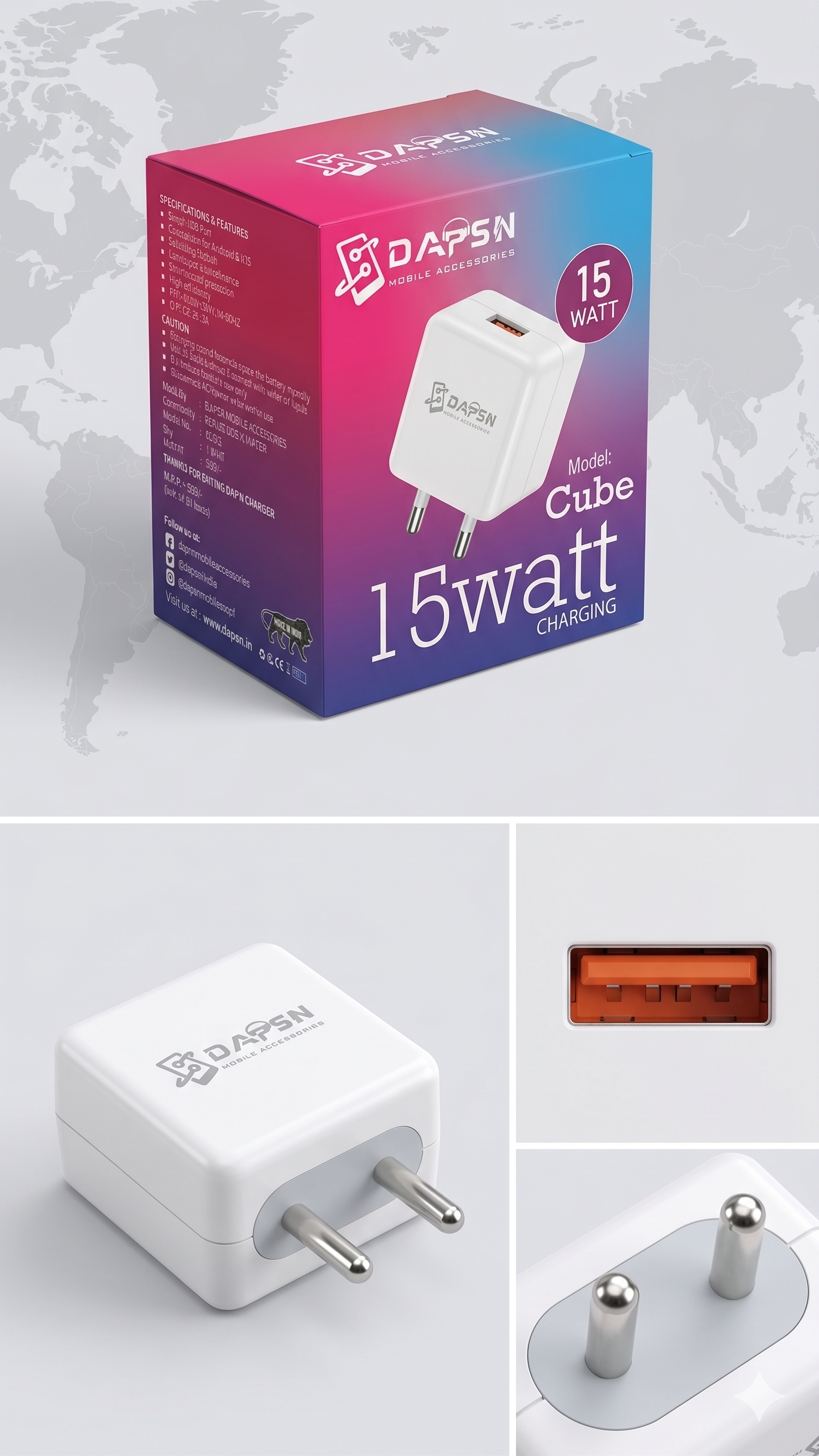 DAPSN 15 WATT CUBE CHARGER